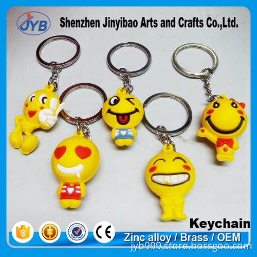 creative product for promotion 3D PVC laughing emoji keyring